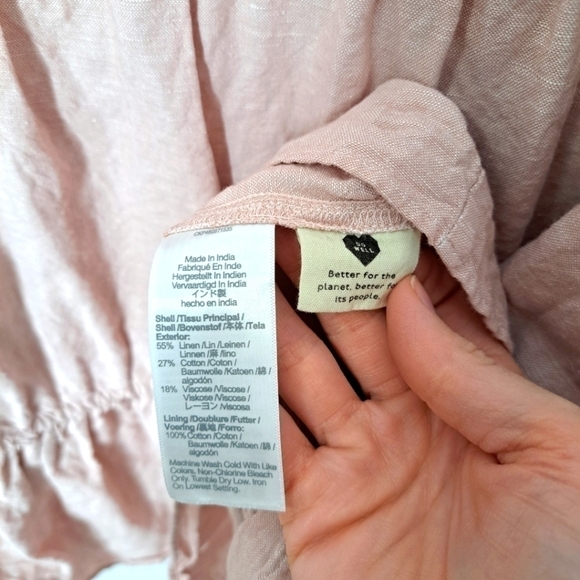 Madewell linen blend lorelei mini dress pink medium NWOT - Picture 8 of 10